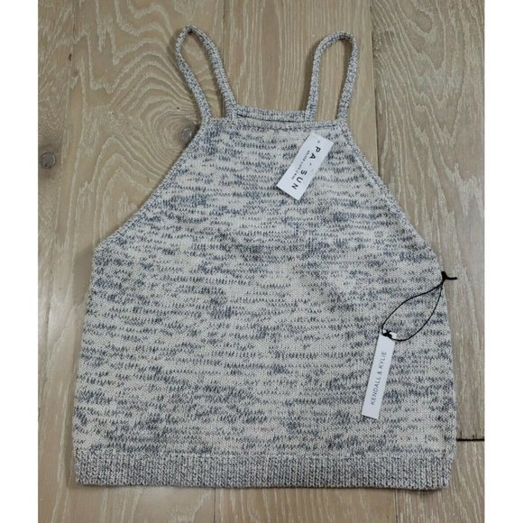 NEW - Kendall Kylie Pacsun Thick Knit Large Halter Tank Top Sleeveless Ivory - Picture 1 of 8